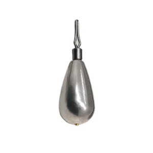 close up of LUREPEAK tungsten tear drop shot weight with line gripper clip-02