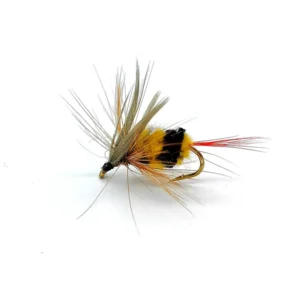 Close-up of FLYING EGRRET bionic bee dry fly