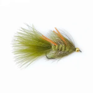 Close-up of woolly bugger streamer